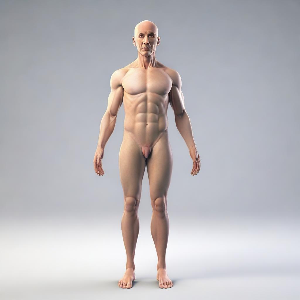 A well-detailed human body with correct proportions, standing in a neutral pose