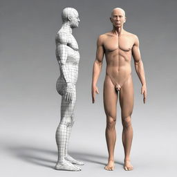 A well-detailed human body with correct proportions, standing in a neutral pose