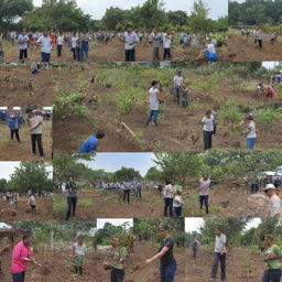 A collage showcasing various Corporate Social Responsibility (CSR) activities; such as, tree planting, community outreach programs, and educational initiatives.