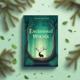 Create a captivating book cover featuring a mystical forest with ancient trees and glowing magical creatures