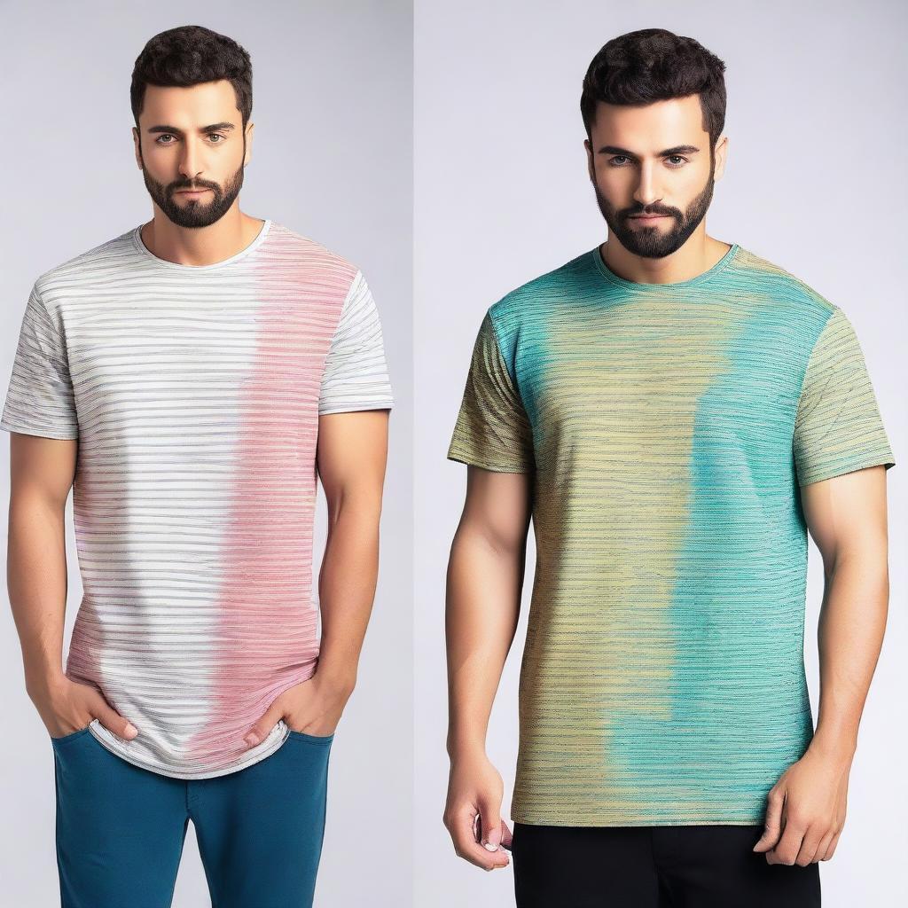 A men's oversized t-shirt featuring a unique and elegant design