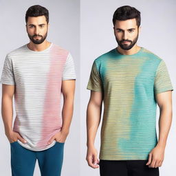 A men's oversized t-shirt featuring a unique and elegant design