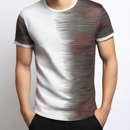 Create a men's oversized t-shirt featuring a unique and elegant design