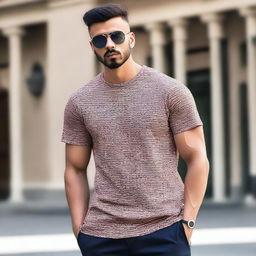 Create a men's oversized t-shirt featuring a unique and elegant design