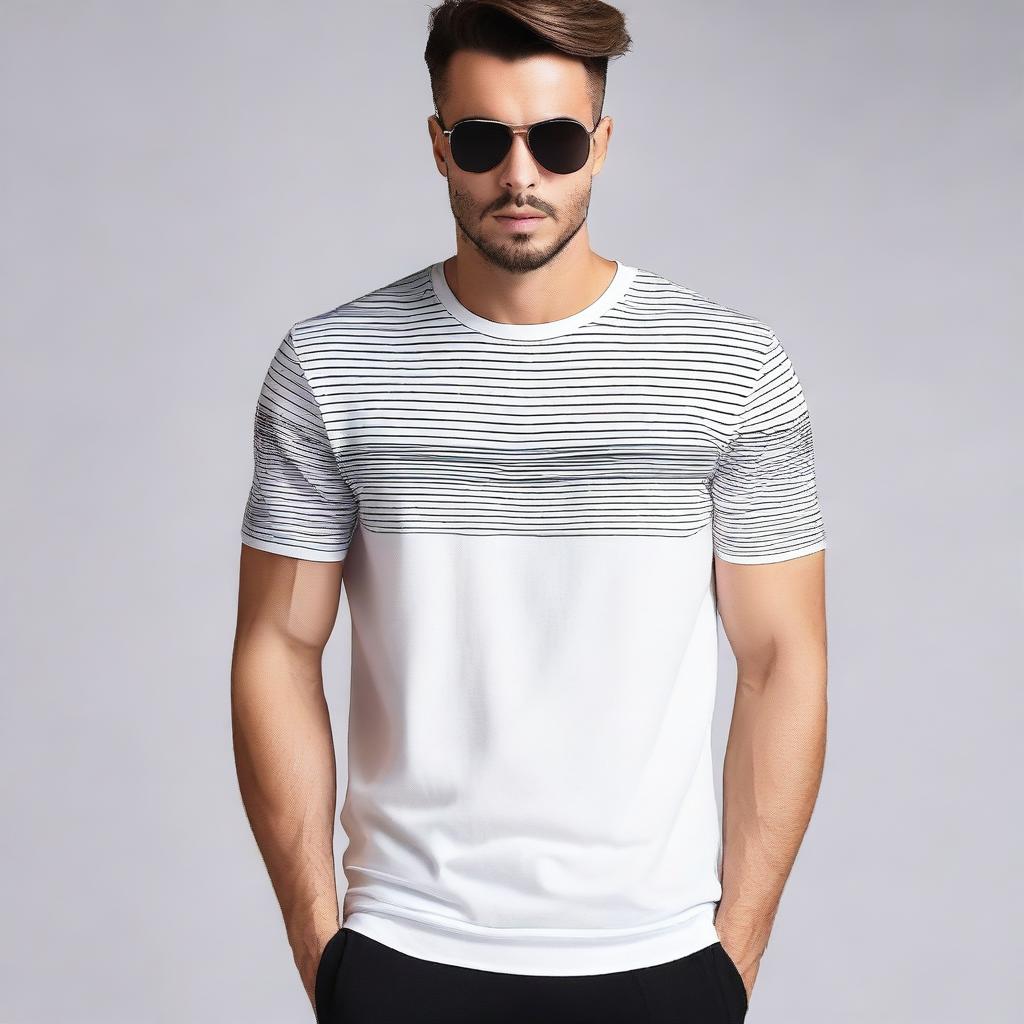 Design a men's oversized t-shirt with a unique and elegant design