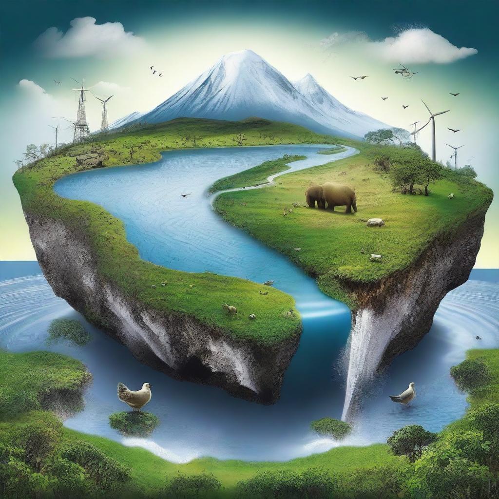 A powerful illustration depicting the impact of climate change