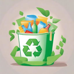 An engaging illustration promoting the concept of reduce, reuse, recycle