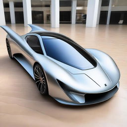 A luxury supercar with a teardrop-shaped body