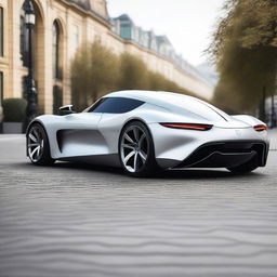 A luxury supercar with a teardrop-shaped body