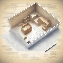 A detailed illustration of a house blueprint