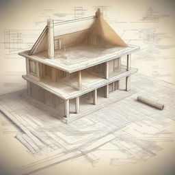 A detailed illustration of a house blueprint