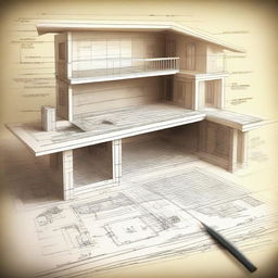 A detailed illustration of a house blueprint