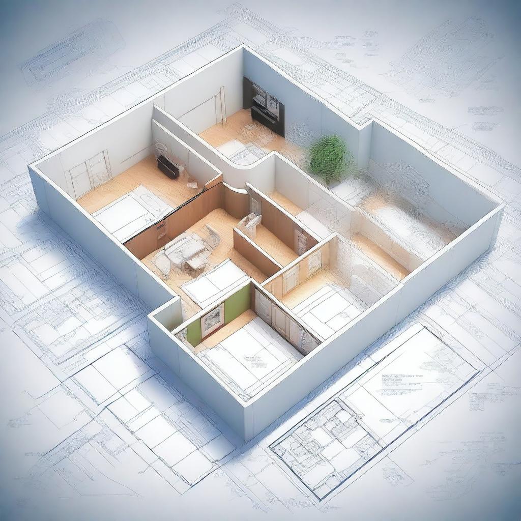 A detailed illustration of a house blueprint