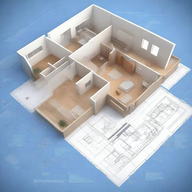 A detailed illustration of a house blueprint