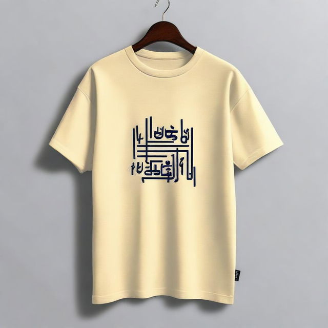 A men's oversized t-shirt with the text 'اللہ بہترین منصوبہ ساز ہے' prominently displayed on the front side in Urdu language