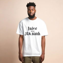 A men's oversized t-shirt with the text 'Strive for Jannah' prominently displayed on the front side