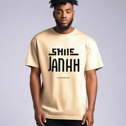 A men's oversized t-shirt with the text 'Strive for Jannah' prominently displayed on the front side