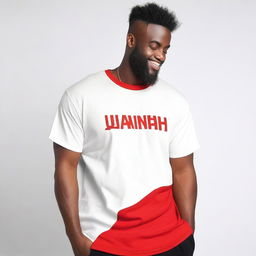 A men's oversized t-shirt with the text 'Strive for Jannah' prominently displayed in large size on the front side