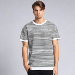 A men's oversized t-shirt featuring a unique style design on the front corner