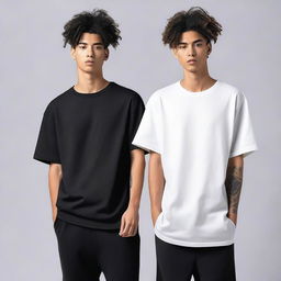 A men's oversized t-shirt featuring a unique small design on the front corner