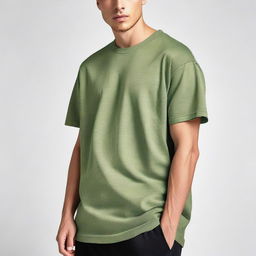 A men's oversized t-shirt featuring a decent and tasteful design on the front corner