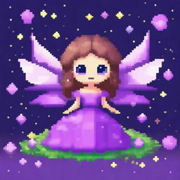 Create a beautiful and cute fairy in pixel art style