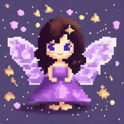 Create a beautiful and cute fairy in pixel art style