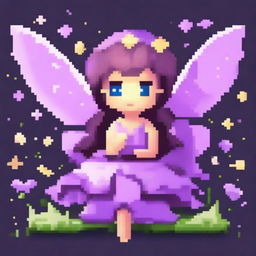 Create a beautiful and cute fairy in pixel art style