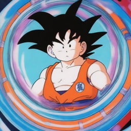 Goku inside a healing capsule, as seen in the Dragon Ball series