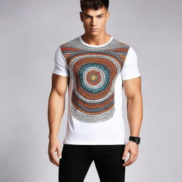 Create an oversized men's t-shirt with an attractive design on the front