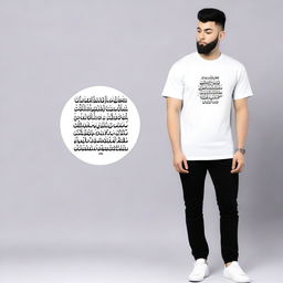 A t-shirt featuring an Islamic quote in English on the front