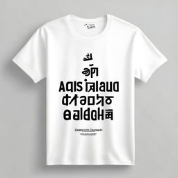 A t-shirt with a large, short Islamic quote in English on the front