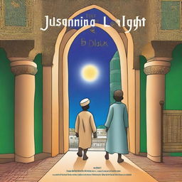 Create a cover design for an Islamic studies book series called ‘The Guiding Light’ aimed at primary school children