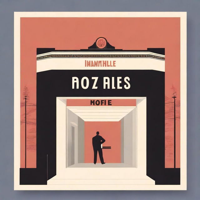 A minimalist book cover design featuring a classic movie theater