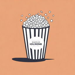 A minimalist book cover design featuring a simple illustration of a bucket of popcorn and a movie theater