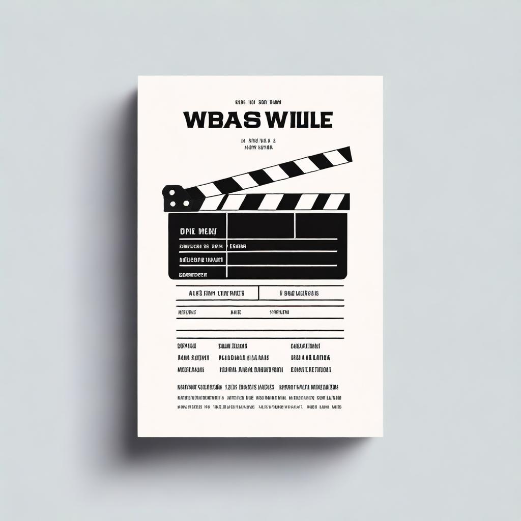 A book cover design featuring a classic film clapboard