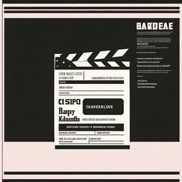 A book cover design featuring a classic film clapboard