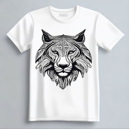 A t-shirt featuring a design on the front available in A3, A4, and A2 sizes