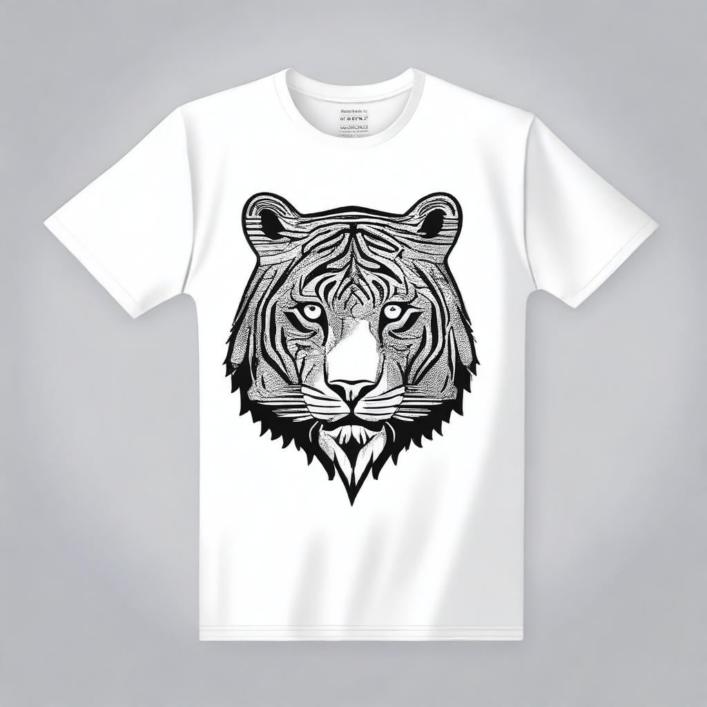 A t-shirt featuring a design on the front available in A3, A4, and A2 sizes