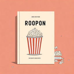 A minimalist book cover design featuring a clapboard and a bucket of popcorn