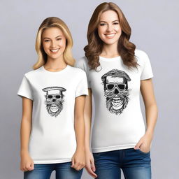 Create a t-shirt design that is featured on the front and can be adapted to A3, A4, and A2 sizes