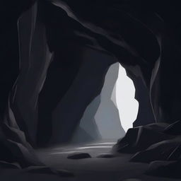 Create a poster featuring a dark cave