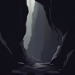 Create a poster featuring a dark cave