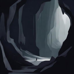 Create a poster featuring a dark cave