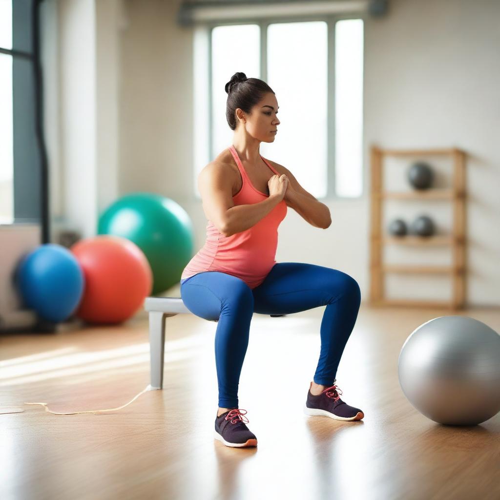 A detailed image of a person performing physical therapy exercises