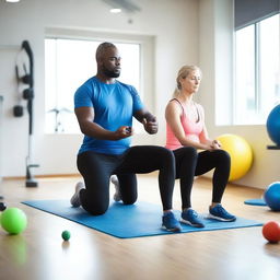 A detailed image of a person performing physical therapy exercises