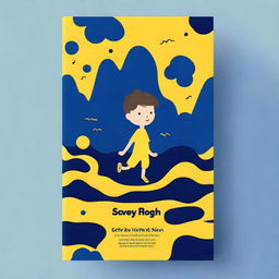 Create a book cover with dark blue and yellow colors