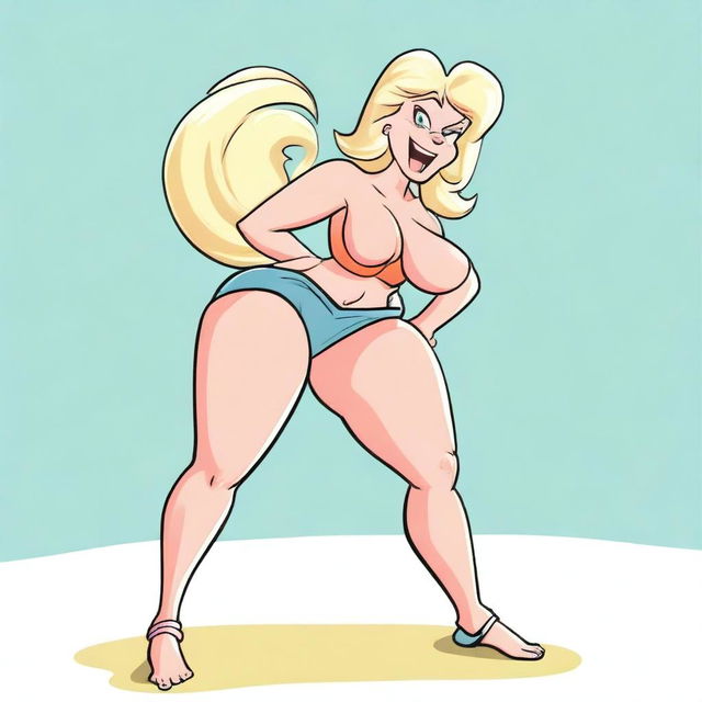 A blonde character picking a wedgie in a humorous and light-hearted manner