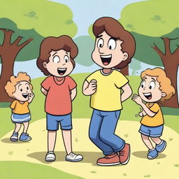 A cartoonish scene of a character humorously picking a wedgie in a playful and light-hearted manner