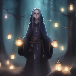 A young warlock girl is seen communing with the ghosts of the dead